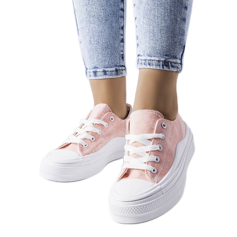 Sneaker rosa con plateau di Bélair