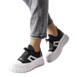 Sneaker nere con plateau Charpentier nero