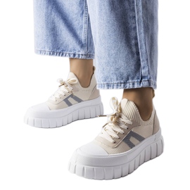 Sneaker beige con plateau di Charpentier