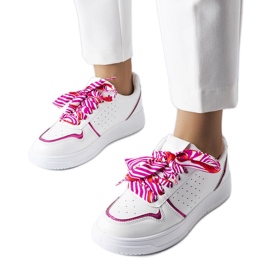 Sneakers bianche legate con nastro Pryor bianco