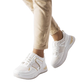 Sneakers bianche realizzate con materiali combinati di Caya bianco