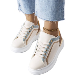 Sneakers beige con suola spessa di Soucy