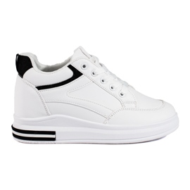 Sneakers bianche con zeppa nascosta di Shelovet bianco