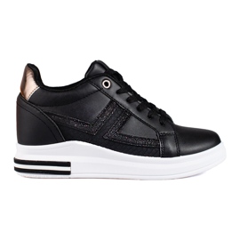Sneakers bianche con zeppa nascosta di Shelovet nero