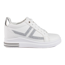 Sneakers bianche con zeppa nascosta di Shelovet bianco