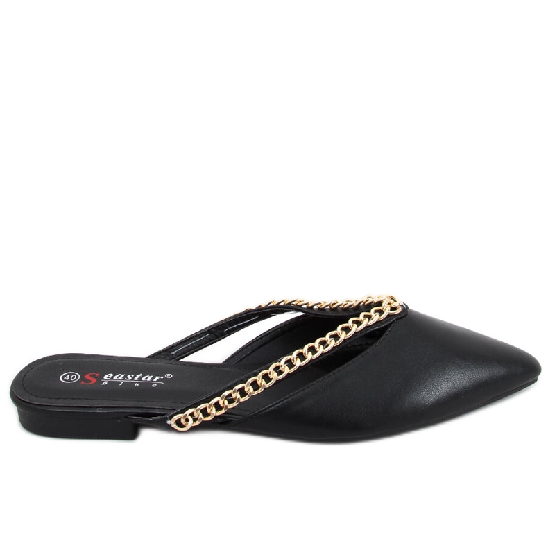 Seastar Monata Pantofole nere con catena nero
