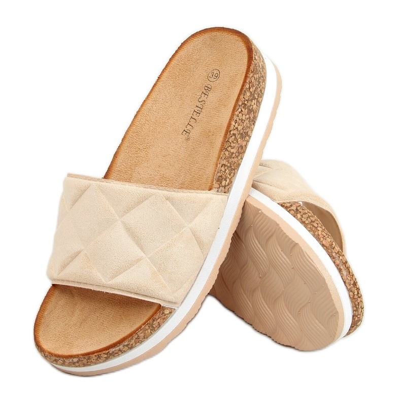 Pantofole Bahr in sughero beige