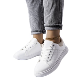 Sneakers bianche e beige con goffratura di Dreux bianca