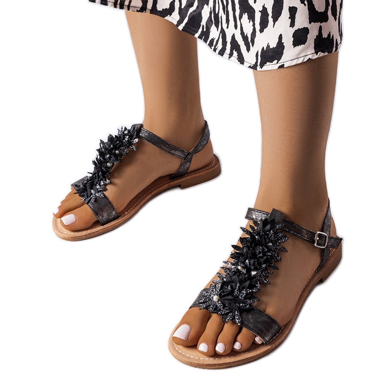 PA1 Sandali Richard neri metallizzati nero