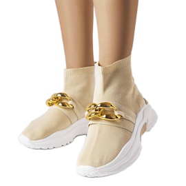 Sneakers beige con catena di Baptiste