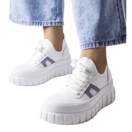Sneaker Charpentier bianche con plateau bianca