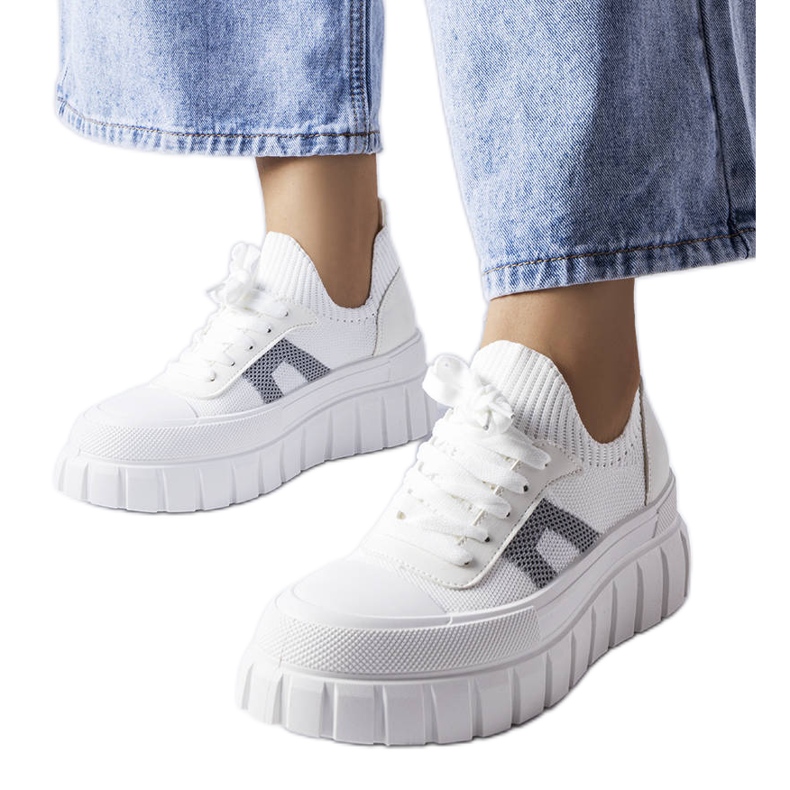 Sneaker Charpentier bianche con plateau bianca