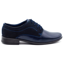 Olivier Ragazzi in pelle dei ragazzi navy con nubouk blu