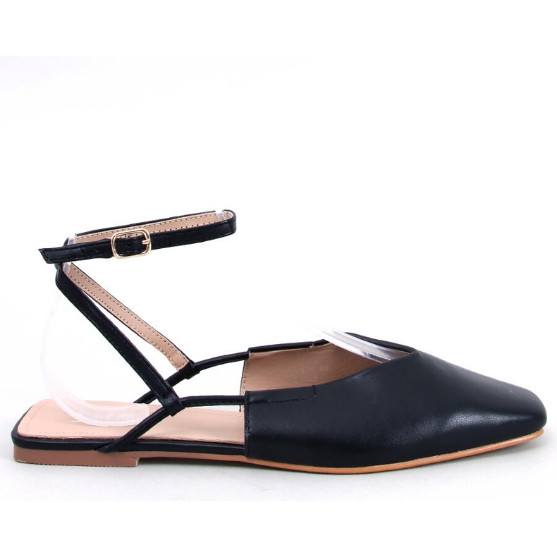 BM Ballerine con tacco aperto di Gianna Black nero