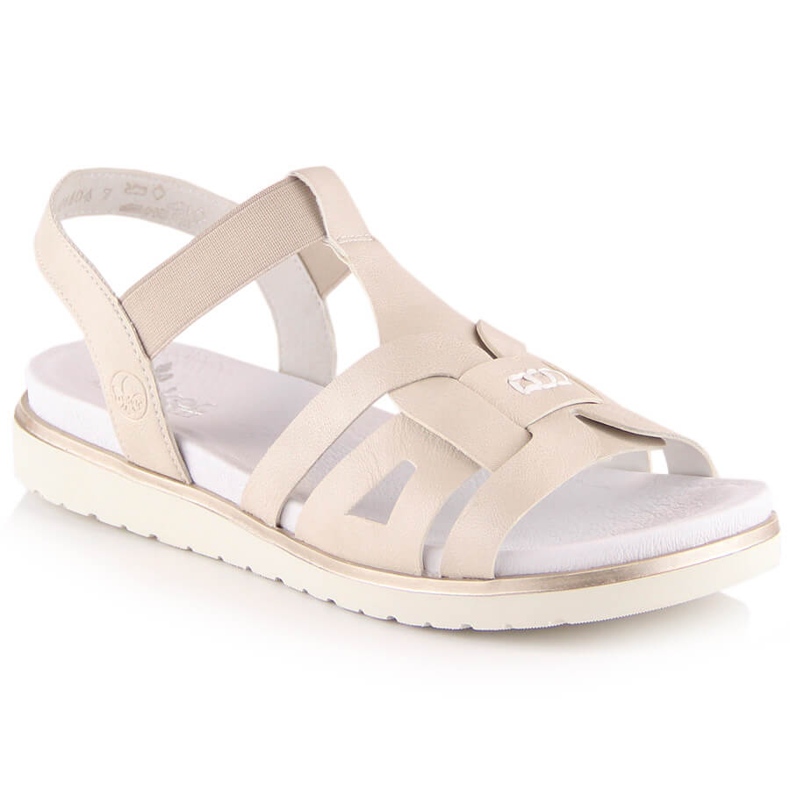 Rieker V5052-80 comodi sandali slip-on da donna con elastico beige