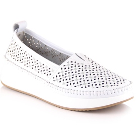 Slip-on Filippo DP4555 in pelle bianca traforata