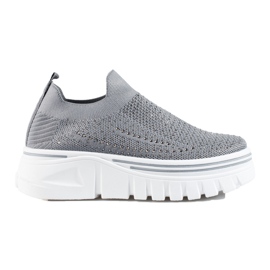 Scarpe sportive in tessuto grigio con suola spessa di T.Sokolski