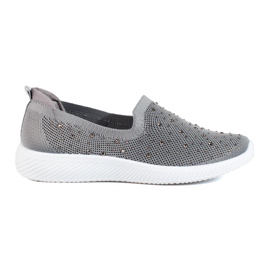 Slip-on in tessuto grigio con borchie di T.Sokolski