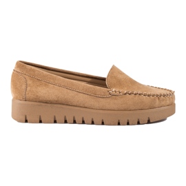 W. Potocki Mocassini slip-on in camoscio beige con suola spessa di Potocki