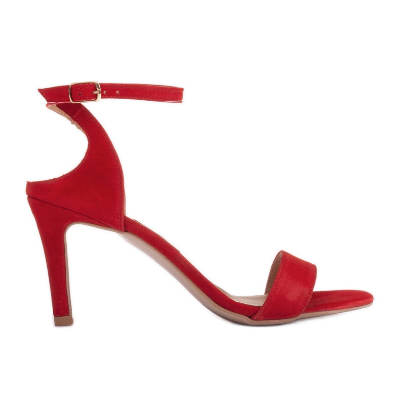 Marco Shoes Sandali eleganti realizzati in camoscio naturale rosso