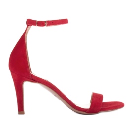 Marco Shoes Sandali eleganti realizzati in camoscio naturale rosso