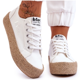 Sneakers intrecciate alla moda Lee Cooper LCW-23-31-1796L Bianche bianco