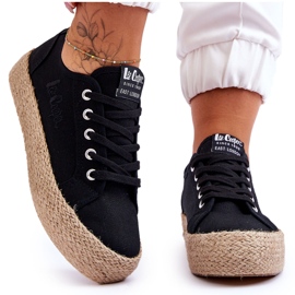 Sneakers intrecciate alla moda Lee Cooper LCW-23-31-1797L nere nero