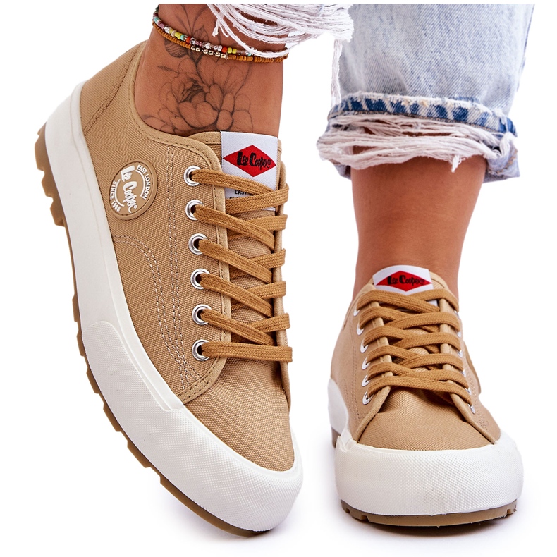 Sneakers basse da donna Lee Cooper LCW-23-44-1655L Beige