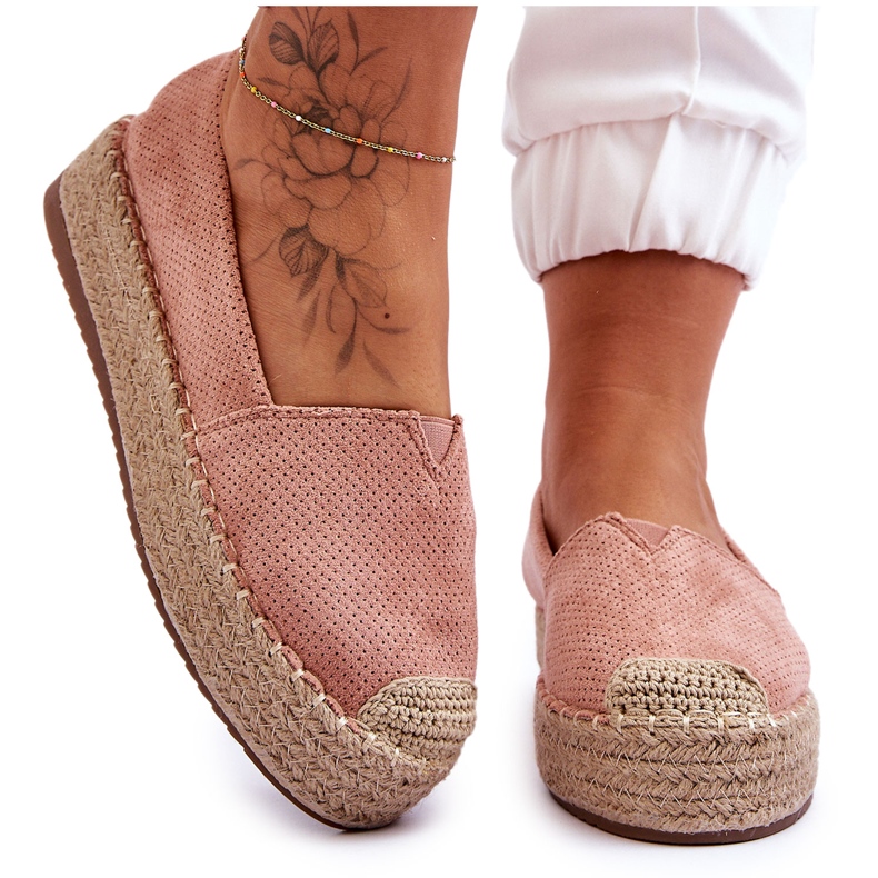 PM1 Espadrillas Sulla Straw Platform Pink Highway rosa