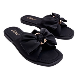 Evento Pantofole Donna Con Fiocco Nere Becky nero