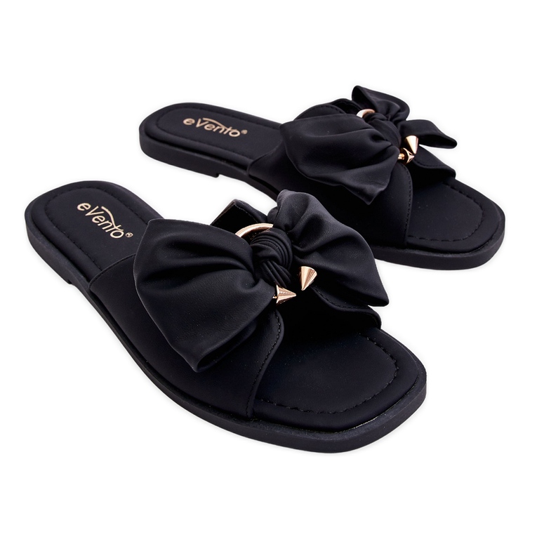 Evento Pantofole Donna Con Fiocco Nere Becky nero