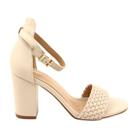 Evento Sandali con tacco intrecciato Beige 23SD35-5945