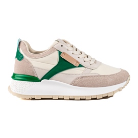 Scarpe sportive da donna beige con plateau alto di Shelovet