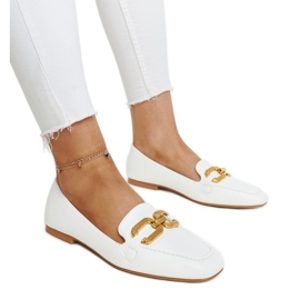 Mocassino Rousseau bianco con fibbia