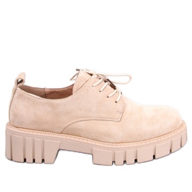 PA1 Mocassini con plateau in pelle scamosciata di Amparo Beige