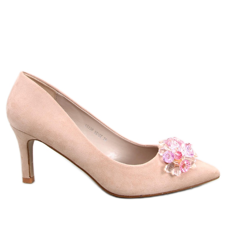 PA1 Breinne Tacco in camoscio borchiato beige