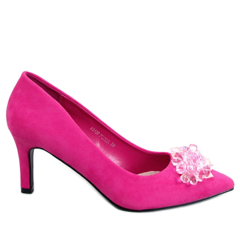 PA1 Breinne Borchie in camoscio fucsia con pietre rosa