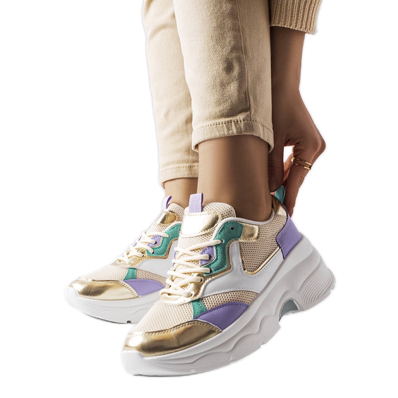 Sneakers bianche e oro da donna di Séguin beige
