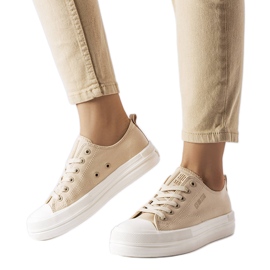 Sneakers con plateau beige di Big Star LL274969