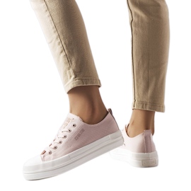 Sneakers con plateau rosa di Big Star LL274970 bianco