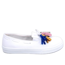 BM Salma Sneakers primaverili bianche con nappine bianco