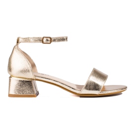 Sandali con tacco basso Shelovet da donna d'oro