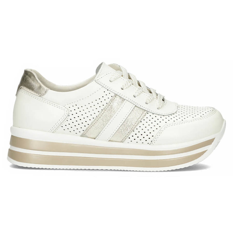 Sneakers da donna in pelle sulla piattaforma bianca Filippo