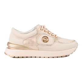 Sneaker da donna Shelovet in pelle beige