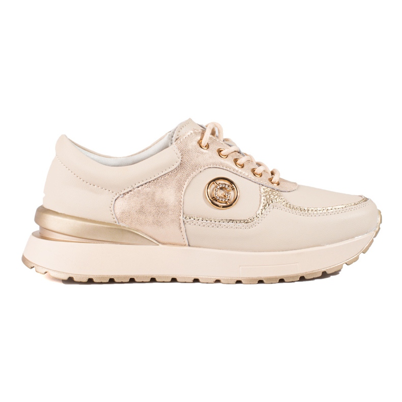 Sneaker da donna Shelovet in pelle beige