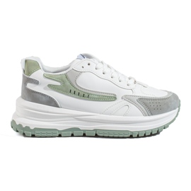 Sneakers da donna su suola spessa Shelovet bianco bianca