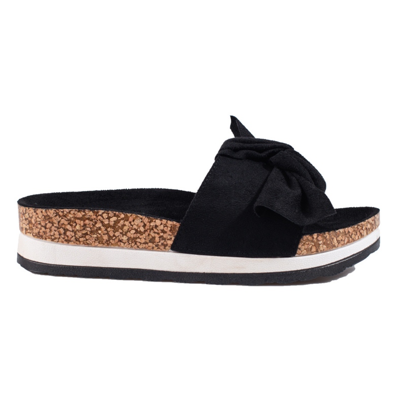 Pantofole da donna in camoscio con plateau Vinceza nere nero
