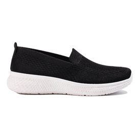 Slip on da donna in tessuto nero con suola spessa Shelovet