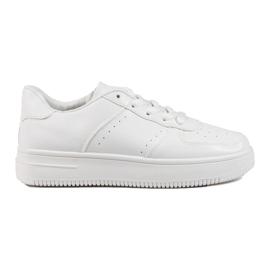 Shelovet scarpe sportive bianche con suola spessa bianca