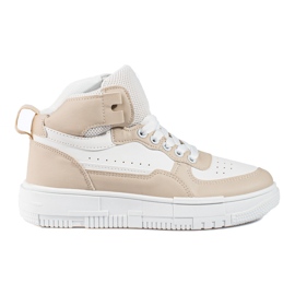 Sneakers alte da donna Shelovet beige e bianche